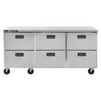image of Centerline by Traulsen CLUC-72R-DW 72" 6 Drawers Undercounter Refrigerator, 18.8 cu. ft.