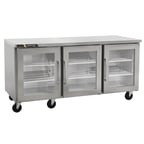 image of Centerline by Traulsen CLUC-72R-GD-LRR 72" 3 Glass Door Undercounter Refrigerator, 18.8 cu. ft.