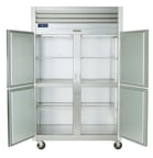 image of Traulsen G22003 52" Two Section Reach-In Freezer w/ 4 Half Solid Doors (hinged left/left), Top Mounted, 46 cu. ft.