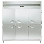 image of Traulsen RDT332NUT-HHS 76" 3-Section Reach-In Refrigerator/Freezer Combo w/ 6 Half Solid Doors, All Stainless Steel