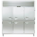 image of Traulsen RDT332WUT-HHS 86" 3-Section Reach-In Refrigerator/Freezer Combo w/ 6 Half Solid Doors, All Stainless Steel