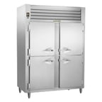 image of Traulsen RHT226WUT-HHS 58" Two Section Reach-In Refrigerator w/ 4 Solid Half-Doors, Top Mount, 36.69 cu. ft.