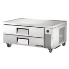 image of True TRCB-52 51" 2 Drawers Refrigerated Chef Base,  (6) 12" x 20" Pan Capacity