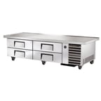 image of True TRCB-79-86 86" 4 Drawers Refrigerated Chef Base,  (8) 12" x 20" Pan Capacity