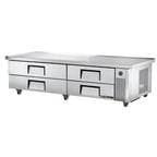 image of True TRCB-82-86 86" 4 Drawers Refrigerated Chef Base,  (10) 12" x 20" Pan Capacity