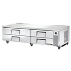 image of True TRCB-82 82" 4 Drawers Refrigerated Chef Base,  (10) 12" x 20" Pan Capacity