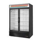 image of True GDM-49-HC~TSL01 54" 2-Section Glass Swing Door Refrigerated Merchandiser