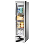 image of True T-11G-HC~FGD01 19" One Section Reach-In Refrigerator w/ Glass Door, Bottom Mount, Stainless Steel Front-Aluminum Sides