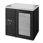 image of True TBR32-RISZ1-L-B-G-1 32" One Glass Swing Door Back Bar Refrigerator with LED Lighting