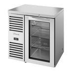 image of True TBR32-RISZ1-L-S-G-1 32" Glass Swing Door Back Bar Refrigerator with LED Interior Lighting