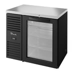 image of True TBR36-RISZ1-L-B-G-1 36" Glass Swing Door Back Bar Refrigerator with LED Interior Lighting