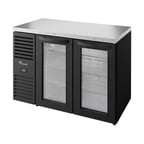 image of True TBR48-RISZ1-L-B-GG-1 48" Two Glass Swing Door Back Bar Refrigerator with LED Lighting