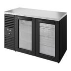 image of True TBR52-RISZ1-L-B-GG-1 52" Two Swing Glass Door Back Bar Refrigerator with LED Lighting