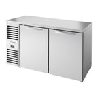 image of True TBR60-RISZ1-L-S-SS-1 60" Stainless Steel Solid Swing Door Back Bar Refrigerator with LED