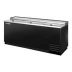 image of True TD-80-30-HC 80" Solid Slide Lid Deep Well Horizontal Bottle Cooler w/ LED Lighting