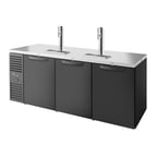 image of True TDR84-PTSZ1-L-B-SSS-SSS-1 84" Three Section Solid Door Pass-Thru Draft Beer Cooler