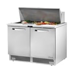 image of True TFP-48-18M~SPEC3 48" Mega Top Sandwich/Salad Prep Table w/ 2 Doors, 18 Pans