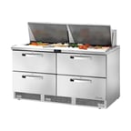 image of True TFP-64-24M-D-4~SPEC3 64" Mega Top Sandwich/Salad Prep Table w/ 4 Drawers, 24 Pans