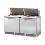 image of True TFP-64-24M~SPEC3 64" Mega Top Sandwich/Salad Prep Table w/ 2 Doors, 24 Pans