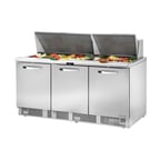 image of True TFP-72-30M~SPEC3 72" Mega Top Sandwich/Salad Prep Table w/ 3 Doors, 30 Pans