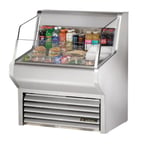 image of True THAC-36-S-LD 36" Horizontal Air Curtain Merchandiser, Stainless Steel, Self Contained, 3 Shelves