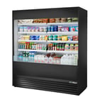 image of True TOAM-72-HC~NSL01 72" Vertical Air Curtain Merchandiser in Black, Self-Contained, 4 Shelves