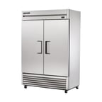 image of True TS-49F-FLX-HC 54" 2-Section Reach-In Refrigerator/Freezer Convertible w/ 2 Solid Doors, All Stainless Steel