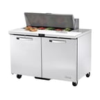 image of True TSSU-48-10-HC~SPEC3 48" Two Section Sandwich / Salad Prep Table w/ 2 Doors, 10 Pans