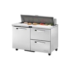 image of True TSSU-48-12D-2-HC~SPEC3 48" Sandwich / Salad Prep Table w/ 2 Drawers & 1 Door, 12 Pans