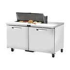 image of True TSSU-60-10-HC~SPEC3 60" Two Section Sandwich / Salad Prep Table w/ 2 Doors, 10 Pans