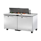 image of True TSSU-60-12-HC~SPEC3 60" Two Section Sandwich / Salad Prep Table w/ 2 Doors, 12 Pans