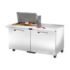 image of True TSSU-60-12M-B-HC~SPEC3 60" Mega Top Sandwich/Salad Prep Table w/ 2 Doors 12 Pans