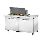 image of True TSSU-60-15M-B-HC~SPEC3 60" Mega Top Sandwich/Salad Prep Table w/ 2 Doors 15 Pans