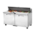 image of True TSSU-60-16-HC~SPEC3 60" Two Section Sandwich / Salad Prep Table w/ 2 Doors, 16 Pans