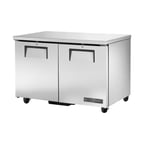 image of True TUC-48C-HC 48" 2-Section Undercounter Refrigerator w/ 2 Solid Doors