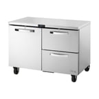 image of True TUC-48D-2-HC~SPEC3 48" 2-Section Undercounter Refrigerator w/ 2 Drawers & 1 Door