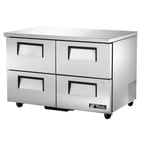 image of True TUC-48D-4-HC 48" 2-Section Undercounter Refrigerator w/ 4 Drawers