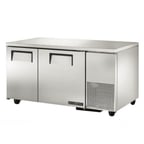 image of True TUC-60-32F-HC 60" 2-Section Undercounter Freezer w/ 2 Doors, 1/2 HP
