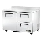 image of True TWT-48D-2-HC 48" 2-Section Worktop Refrigerator w/ 2 Drawers & 1 Door