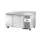 image of True TWT-60-32-HC~SPEC3 60" 2-Section Worktop Refrigerator w/ 2 Doors, Stainless Steel