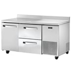 image of True TWT-60-32D-2-HC~SPEC3 60" 2-Section Worktop Refrigerator w/ 2 Drawers & 1 Door