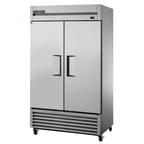 image of True TS-43-HC 47" Two Section Reach-In Refrigerator w/ 2 Solid Doors, Bottom Mount, Stainless Steel