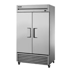 image of True TS-43F-HC 47" Two Section Reach-In Freezer w/ 2 Solid Doors, Bottom Mount, All Stainless Steel