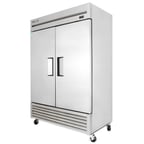 image of True TS-49F-HC 54" Two Section Reach-In Freezer w/ 2 Solid Doors, Bottom Mount, All Stainless Steel