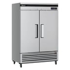 image of Turbo Air TSR-49SD-N6 54" Two Section Super Deluxe Reach-In Refrigerator w/ 2 Solid Doors, Bottom Mount, 43 cu. ft.