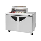 image of Turbo Air TST-48SD-08S-N-CL 48" Two Section Sandwich / Salad Prep Table w/ 2 Doors, 8 Pans