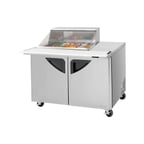 image of Turbo Air TST-48SD-12M-N-CL 48" Mega Top Sandwich/Salad Prep Table w/ 2 Doors, 12 Pans
