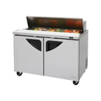 image of Turbo Air TST-48SD-N 48" Two Section Sandwich / Salad Prep Table w/ 2 Doors, 12 Pans