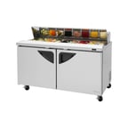 image of Turbo Air TST-60SD-N 60" Two Section Sandwich / Salad Prep Table w/ 2 Doors, 16 Pans