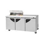 image of Turbo Air TST-72SD-10S-N-CL 72" Three Section Sandwich / Salad Prep Table w/ 3 Doors, 10 Pans
